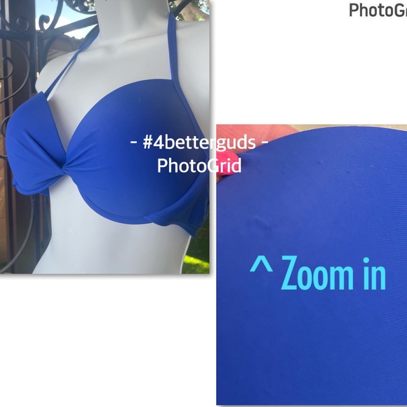 New California Waves Push Up Bikini Swim Top Navy Blue Size XL XG - Picture 11 of 13